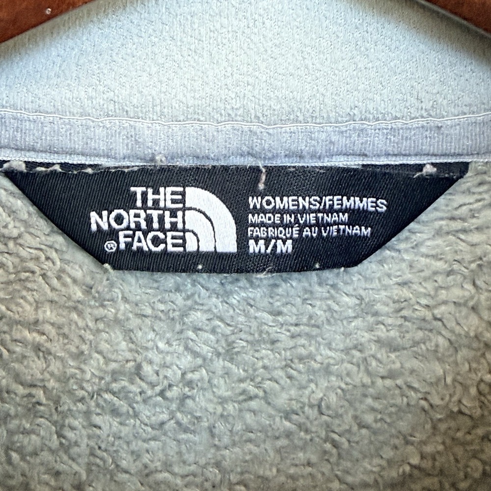 The North Face Osito Jacket Women Medium Olive Gray Fleece Zip Pockets - Picture 3 of 8